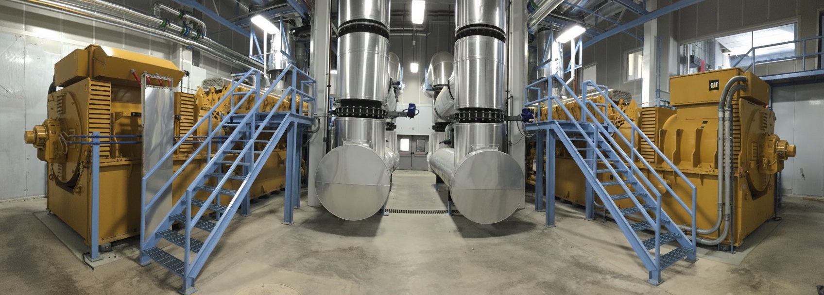 Planta de cogeneración M2 Energy — motores y sistema de recuperación térmica